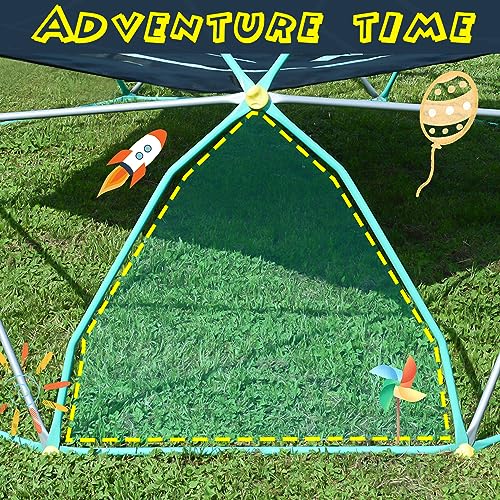 Merax 12FT Climbing Dome with Hammock, Outdoor Geometric Dome Climber Play Center for Kids 3-10 Supporting 1000 lbs, Easy Assembly Jungle Gym