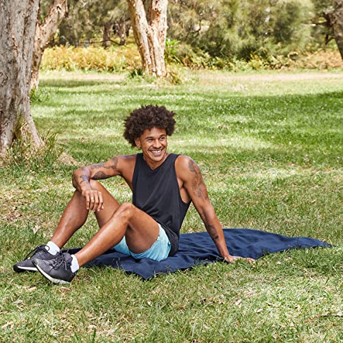 Dock & Bay Beach Towel - Quick Dry, Sand Free - Compact, Lightweight - 100% Recycled - Includes Bag - Essential - Deep Sea Navy, Extra Large (200x90cm, 78x35) - color: Essential - Deep Sea Navy, size: Extra Large (200x90cm, 78x35")