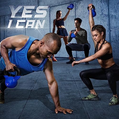 Yes4All Kettlebell, 5-100 LB Vinyl Coated Cast Iron Strength Training Kettlebells for Home Gym Exercises, Fitness, Full Body Workout Equipment, Push Ups, and Grip Strength - color: A. 5LB - Dark Blue, style: Vinyl Coated