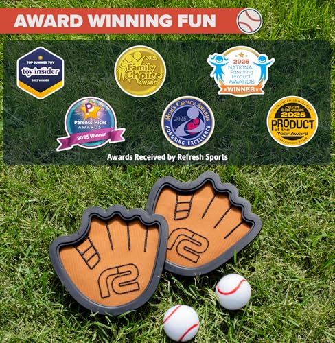 Toss and Catch Ball Game Set - Easy to Use Sticky Balls & Beginner Baseball Training Glove - Premium Toy Paddle Fits All Hand Sizes From Toddlers to Teens & Adults - Fun Gift Idea for Boys and Girls - style: 2 Pack