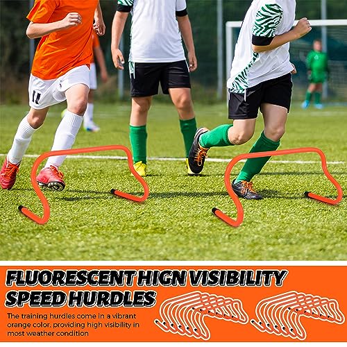 Wettarn 12 Pcs 9" Speed Training Agility Hurdles for Athletes Reliable Training Hurdle Plyometric All Purpose Practice Equipment for Soccer Basketball Football - color: Orange