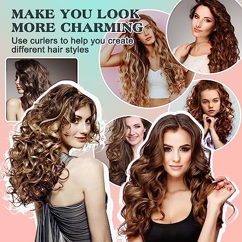 Heatless Hair Curler Set - 30 Flexible Overnight Blowout Rods, Soft Rollers for Long Hair (Small Size) - color: 9.45" (3 Sizes)