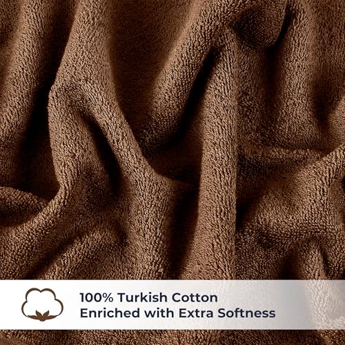 NUKURA 12” x 40” Gym Sweat Towel, 450 GSM, 100% Cotton, High Absorbency, Extra Soft & Quick Dry Workout, Yoga, Pickleball, Padel, Fitness Towel – Chocolate Brown