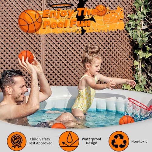 Amarlozn 5" Mini Foam Basketball Set, 3 PCS Orange, Ideal for Kids, Toddlers, Beach, Pool, Indoor & Outdoor Play