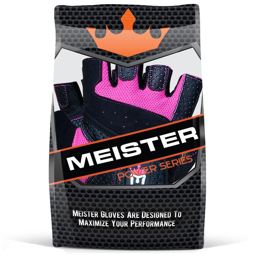 Meister Women's Fit Grip Weight Lifting Gloves w/Washable Amara Leather