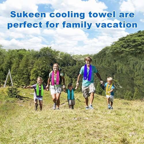 Sukeen Cooling Towel (40"x12"), Soft Breathable Cooling Towels for Neck and Face, Chilly Sweat Towel, Neck Cooling Wraps for Gym, Yoga, Sports, Camping, Hiking - color: Dark Blue/Grey/Pink/Lake Blue/Black/Green/Brown/Purple/Blue/Dark Grey