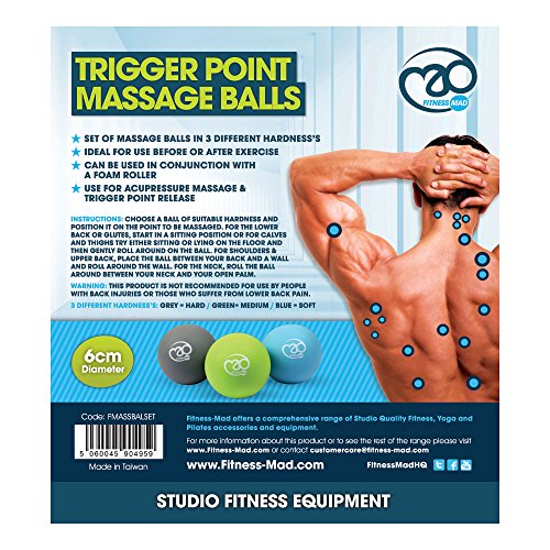 Fitness Mad FMTPM Trigger Point Massage Ball Set, Multicolour