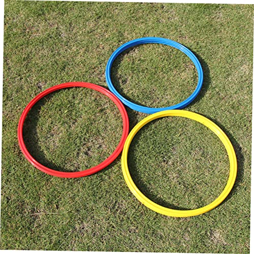 Homoyoyo 9pcs Soccer Training Rings Soccer Accessories Workout Ladder for Ground Football Ctr Ring Soccer Drill Equipment Footwork Training Sports Agility Ladder D Ring Jumping Hoop