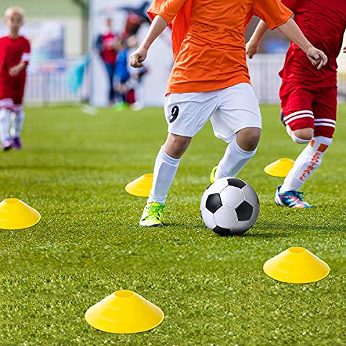 Agility Ladder Speed Training Equipment Set-20ft Agility Ladder,12 Soccer Cones,4 Hurdles, Jump Rope, Running Parachute| Basketball Football Soccer Training Equipment for Kids Youth Adults - color: yellow