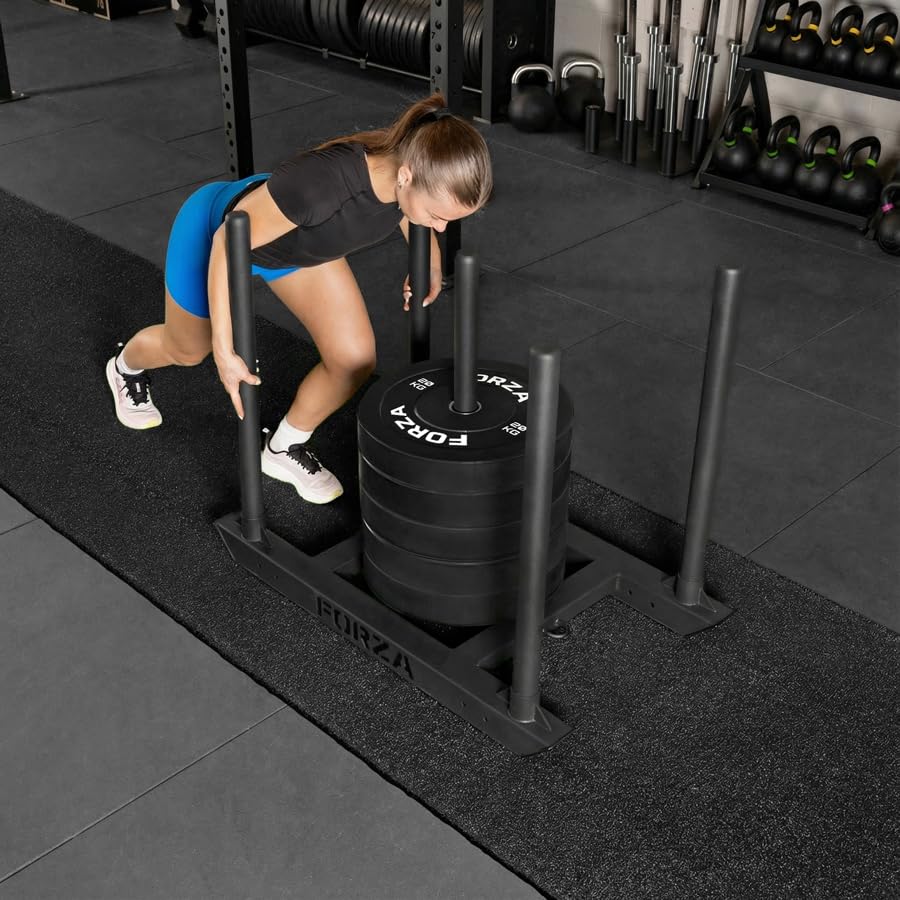 FORZA Sprint Track/Sled Track | Durable 33ft x 3.3ft Artificial Turf | Perfect for Sprint, Agility and Strength Training - color: Black