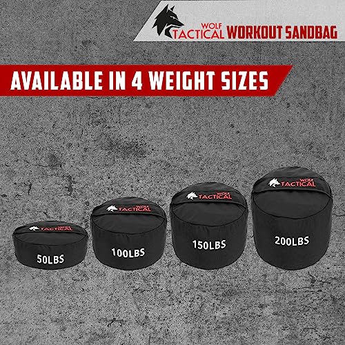 WOLF TACTICAL Sandbag Workout Bag Sand Bags for Weight Training Workout Sandbag Fitness Sand Bag - color: 100 LB (Red)
