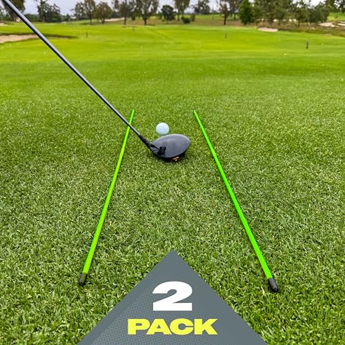 GoSports Golf Alignment Training Sticks - Choose 2 Or 3 Pack - 48 Inch Golf Alignment Aid Practice Rods