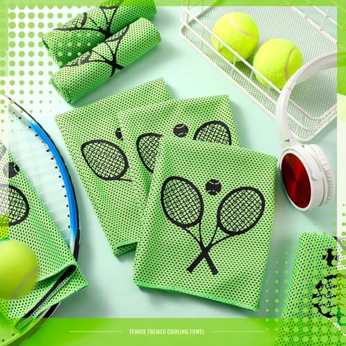 12 Count Cooling Towel Tennis Breathable Chilly Towel 32'' x 12'' Soft Tennis Ice Neck Wrap Workout Sweat Washcloths for Sports Gym Microfiber Dishcloths for Coach Gifts - style: Tennis