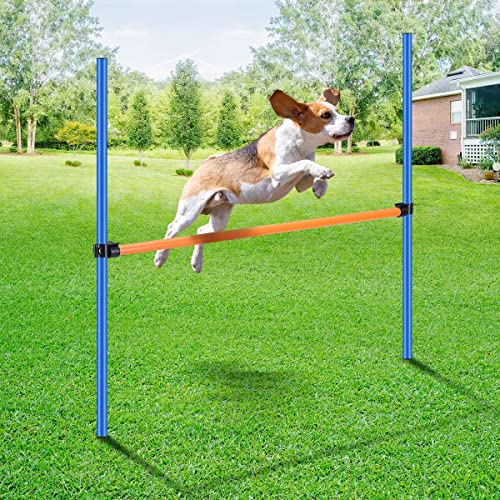 PAWISE Dog Agility Training Equipment,Pet Training Hurdles & Weave Poles Set with Adjustable Jump Bar,Outdoor Dog Obstacle Course for Backyard Exercise, Portable Dog Agility Kit for Shepherd Malinois