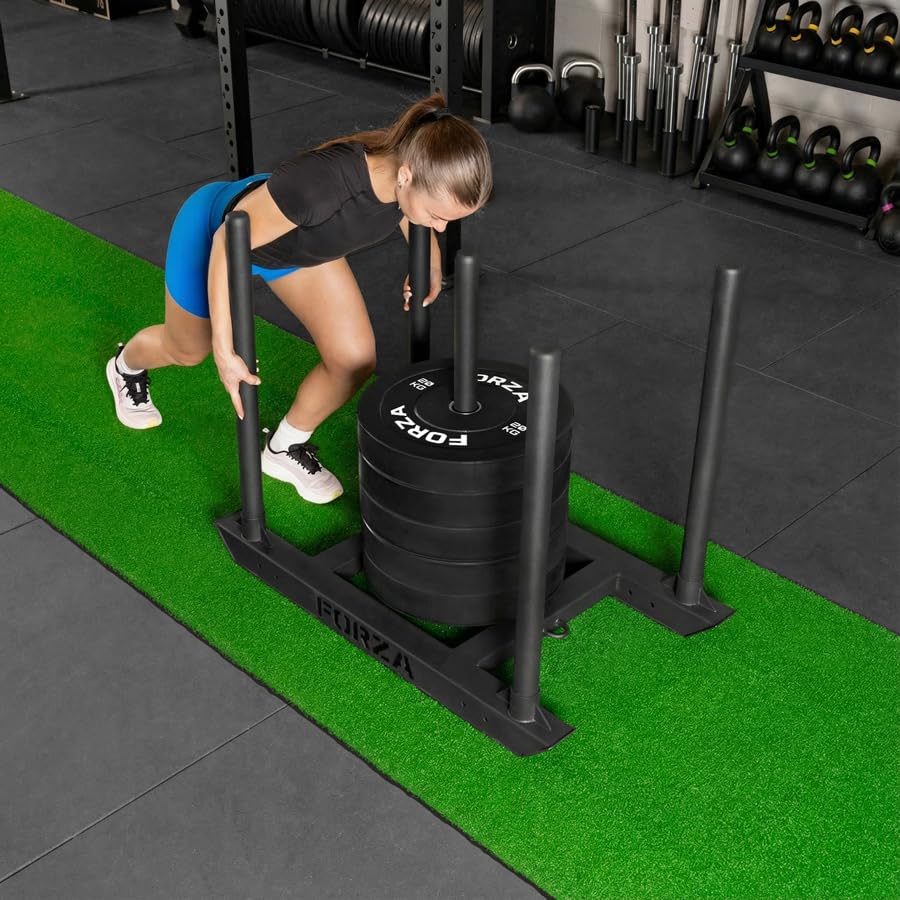 FORZA Sprint Track/Sled Track | Durable 33ft x 3.3ft Artificial Turf | Perfect for Sprint, Agility and Strength Training - color: Green