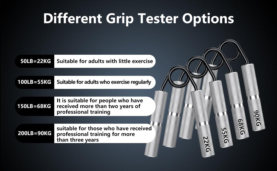 Grip Strength Trainer 4 Pack,50LB-200LB Hand Exerciser Gripper Forearm Finger Strengthener Non-Slip Suitable for Hand Rehabilitation Finger Strength Training, Muscle Building, Home Gym - color: Silver,4Pack,50-200LB