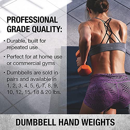 SPRI Dumbbells Hand Weights Set of 2 - Vinyl Coated Exercise & Fitness Dumbbell for Home Gym Equipment Workouts Strength Training Free Weights for Women, Men (1-10 Pound, 12, 15, 18, 20 lb) - color: (H) Black | 8-Pound