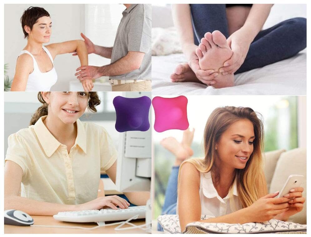 Hand Massage Exercise Therapy Balls-Deep Tissue Trigger Point Self Massage Rehab Reflexology Ball Arthritis Pain Relief Workout for Hands Palm Back Foot Shoulder Body Leg 2PCS(Pack of Two)