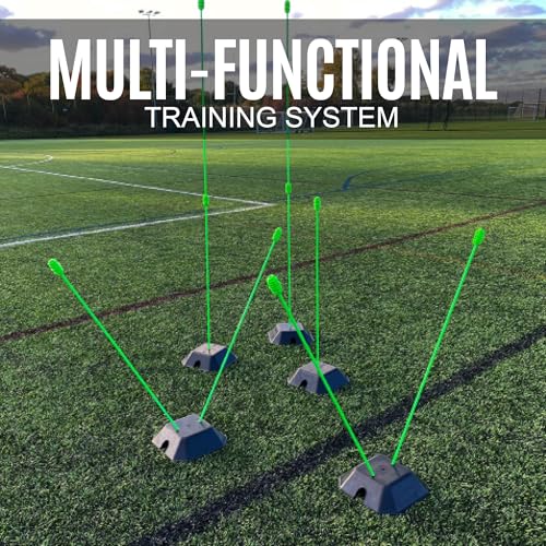 QUICKPLAY PRO Agility Poles (10x Adjustable 3ft to 6ft) for Turf & Court Training - style: Set of 10 Agility poles
