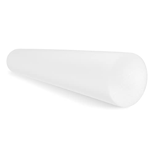 CanDo White PE Foam Rollers for Exercise, Finess, Muscle Restoration, Massage Therapy, Sport Recovery and Physical Therapy for Home, Clinics, Professional Therapy Round 6" x 36"