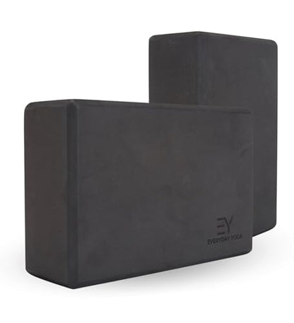 Everyday Yoga Foam Block and Yoga Strap Set, Soft Non-Slip Surface for Stability, Balance, and Deepen Stretches - Ideal for Yoga, Pilates, and Meditation Accessories