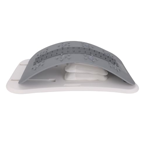 Back Stretcher for Lower Back Pain Relief, Adjustable Lumbar Traction Device, Arch Lumbar Cracker Board, Cracking Device, Stretching Cushion, Stretch (Grey)