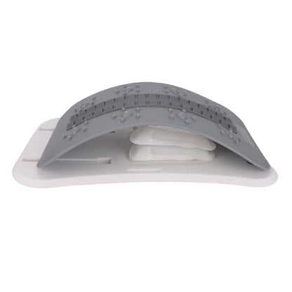 Back Stretcher for Lower Back Pain Relief, Adjustable Lumbar Traction Device, Arch Lumbar Cracker Board, Cracking Device, Stretching Cushion, Stretch (Grey)