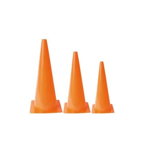 High Visibility, Orange Molded Plastic Cones, Lightweight and Easy to Stack, for Markers and Activities, School Equipment - size: 12 Inches (Single)