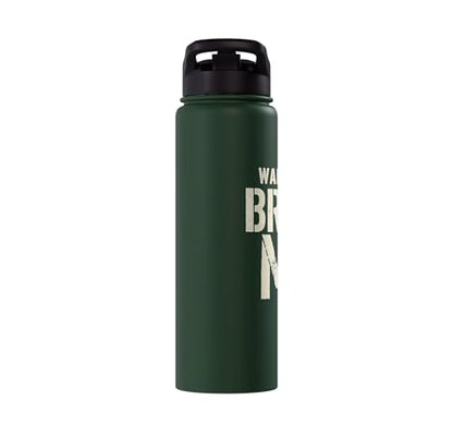 Wall Balls Broke Me Funny Functional Fitness Race Training Stainless Steel Insulated Water Bottle - color: Dark Green