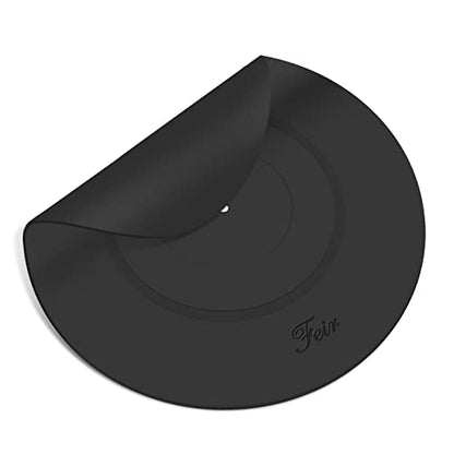 Turntable Platter Mat Black Rubber Silicone Design for Universal to All LP Vinyl Record Players