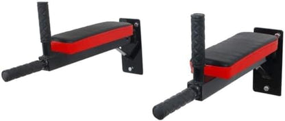 Heavy Duty Dips Bars - for Wall mounting, 4 Handle Bars with Padding on arms