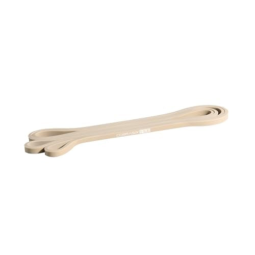 COBRASIX Resistance Bands for Working Out, Light Stretching Bands, Long Loop Exercise Bands for Strength Training, Pull Ups Assistance, Physical Therapy, Mobility and Home Gym for Men and Women - color: Warm-up 5-15lb - Beige