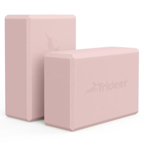 Trideer Yoga Blocks 2 Pack, Soft Non-Slip Foam Blocks with Beveled Edges for Alignment and Stretching in Yoga, Pilates, and Dance - Supportive, Lightweight, Odor Resistant, Latex-Free - color: Cherry Blossom