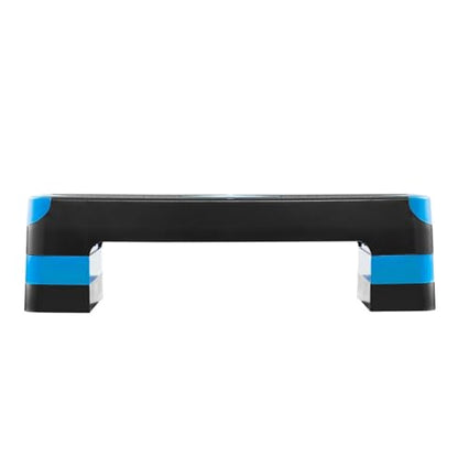 Aerobic Exercise Step Platform, 28-Inch Workout Aerobic Stepper, Height Adjustable Fitness Training Step Deck Trainer with 4 Risers, Non-Slip Surface Bench for Home Gym Cardio Strength, Blue