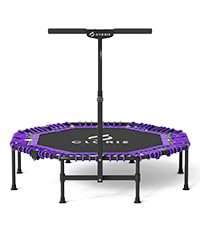 38in/48in Folding Trampoline - Max Load 220lbs / 450lbs Trampoline Rebounder Trampoline with Adjustable Foam Handle, with safty Padded Cover Best Gift - color: 48'' Purple
