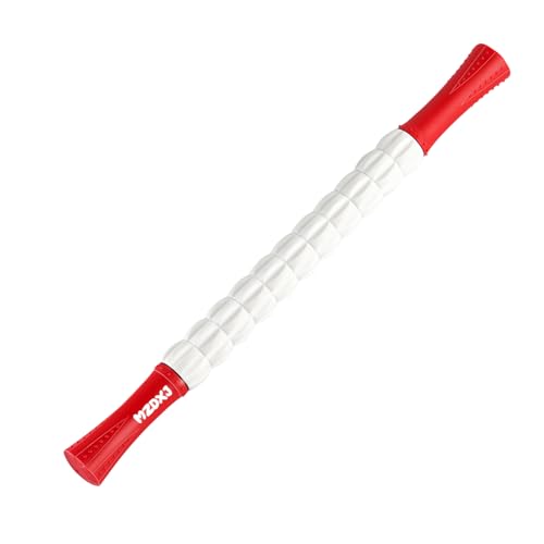 Muscle Roller Massage Roller Stick- Deep Tissue Fascia Blaster for Myofascial Pain Relief, Lymphatic Drainage & Body Sculpting, Handheld Physical Therapy & Recovery Tool (Red White-20 inch) - color: Red White