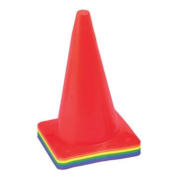 Palos Sports - Colored Cone Sets, Molded Plastic Cones, Lightweight and Easy to Stack, for Markers and Activities, School Equipment, Set of 6 - size: 12 Inch