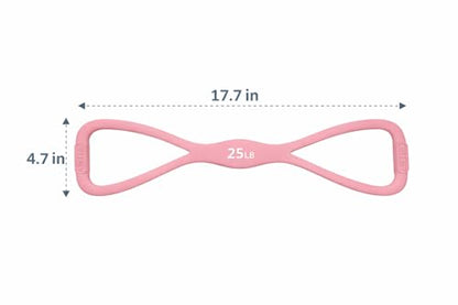 AZALEA Figure 8 Resistance Bands, 2 Pack Silicone Stretch Bands for Yoga, Pilates, Home Workout, Non Slip Exercise Bands with Handles, 15LB 25LB Set for Arms, Back, Legs, Glutes
