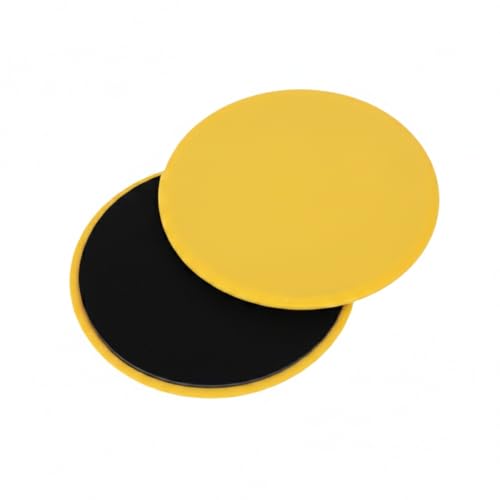 Core Sliders Double Sided Gliding Discs for Carpet and Hardwood Floors, 13 Inch Exercise Discs for Home Workout Core Training (1 Pair) - color: Yellow