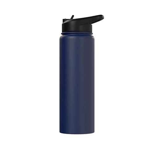 Wall Balls Broke Me Funny Functional Fitness Race Training Stainless Steel Insulated Water Bottle - color: Navy Blue