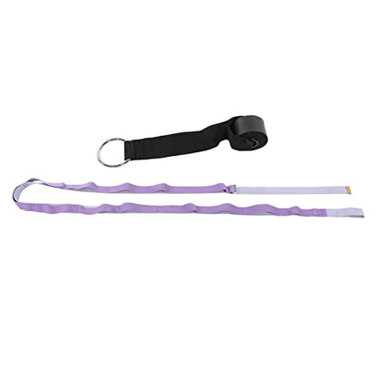 Yoga Stretching Strap, Yoga Strap for Flexibility and Balance, 3.1m Oxford Cloth Leg Stretcher with Foam - Covered Snap Ring, for Dance Gymnastics Physical Therapy and - color: Purple