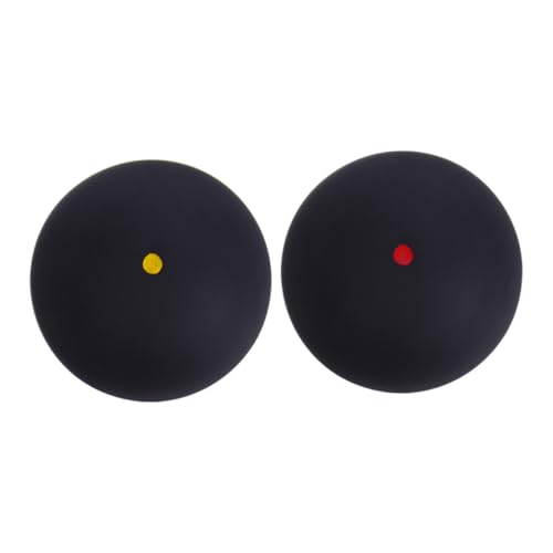 2pcs Rubber Squash Training Balls Single Red and Yellow Dot, Small Bounce Reaction Trainer for Beginner Hand-Eye Coordination, Indoor and Outdoor Squash Practice