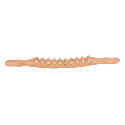 Beech Roller Stick With Double Row 20 Beads Versatile Double Sided Roller Stick for Relaxation Tension Relief Ideal for Sports Recovery And Self Care