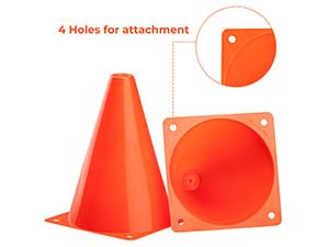 CARTMAN Plastic Training Cones (Set of 12/24 Pack 9" or 12/24 Pack 7" or 12/24 Pack Disc Cone) Agility Soccer Cones, Indoor Outdoor and Festive Events Field Marker Agility Cones