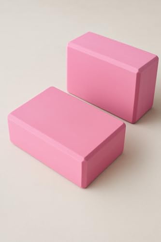 Yoga Blocks 2 Pack 3x6x9IN Foam Block Supportive Latex-Free with Stretch Band, Non-Slip Exercise Blocks for Pilates, Meditation, Balance, Stretching and Deep Poses