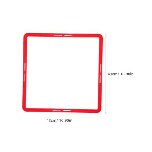 Abaodam 6 Pcs Agility Rings, Square Agility Training Equipment for Soccer Football Speed Footwork, Rings Set for Outdoor Workout Exercise, Red