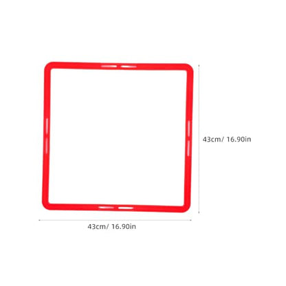Abaodam 6 Pcs Agility Rings, Square Agility Training Equipment for Soccer Football Speed Footwork, Rings Set for Outdoor Workout Exercise, Red