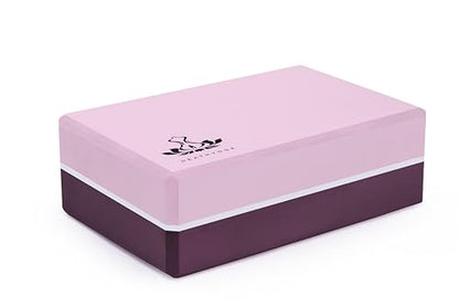 Heathyoga Yoga Blocks 2 Pack with Strap, High Density EVA Foam Yoga Block and Yoga Strap Set to Support and Improve Poses and Flexibility