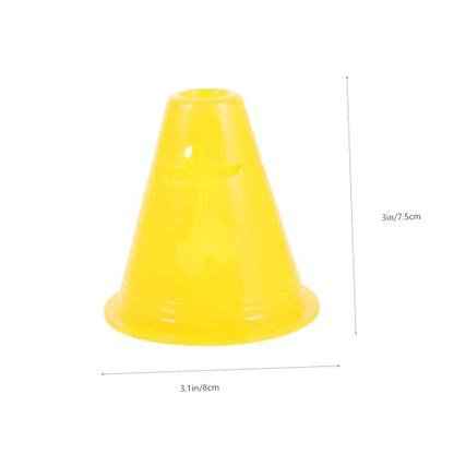 Mikinona 10pcs Plastic Soccer Training Cones 8cm Small Yellow Markers for Football Roller Skating Agility Practice and Obstacle Course