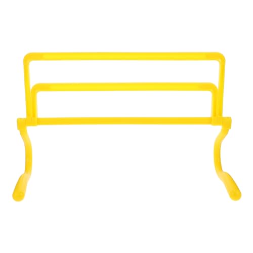 FRCOLOR Adjustable Height Agility Hurdles Set for Soccer and Football Training, Foldable Yellow Speed Hurdles Equipment for Athletes’ Agility and Jumping Drills